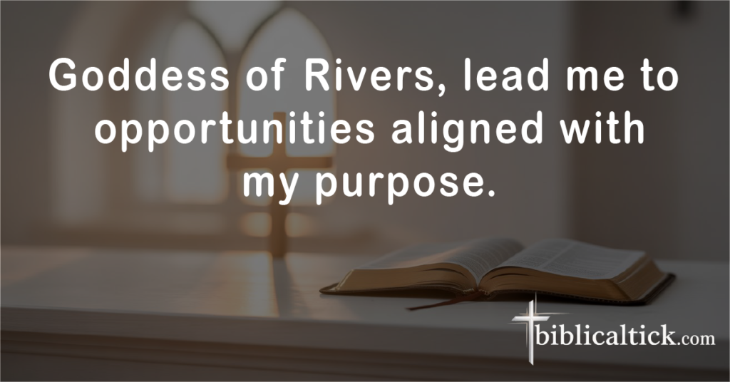 Prayer for Prosperous Opportunities

Goddess of Rivers, lead me to opportunities aligned with my purpose.