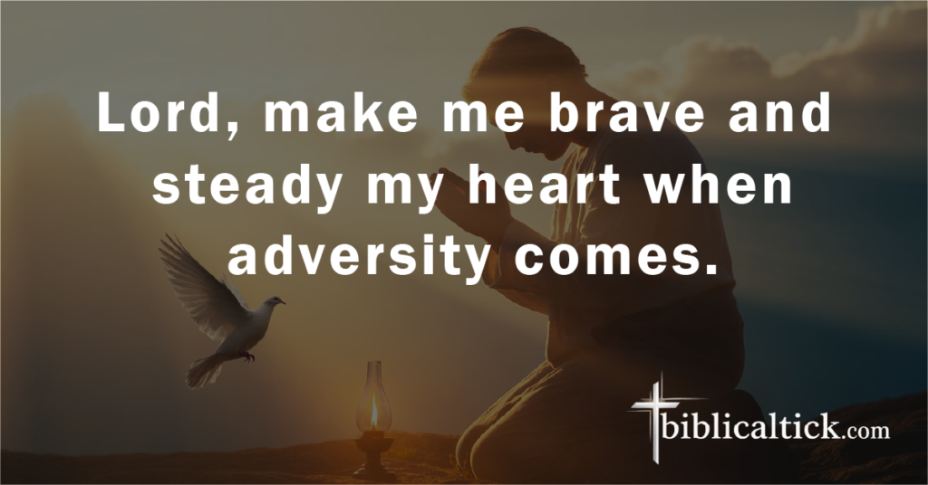 Prayer 7 – Heart of Courage
Lord, make me brave and steady my heart when adversity comes.