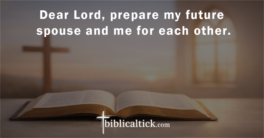 Prayer:
Dear Lord, prepare my future spouse and me for each other.