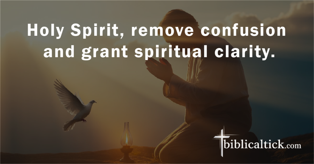 Prayer:
Holy Spirit, remove confusion and grant spiritual clarity.