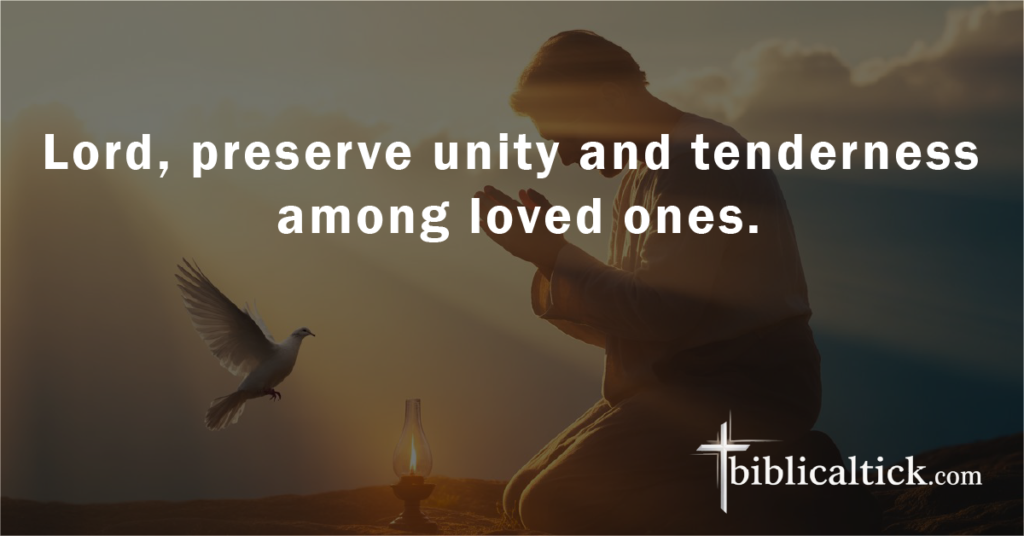 Prayer:
Lord, preserve unity and tenderness among loved ones.