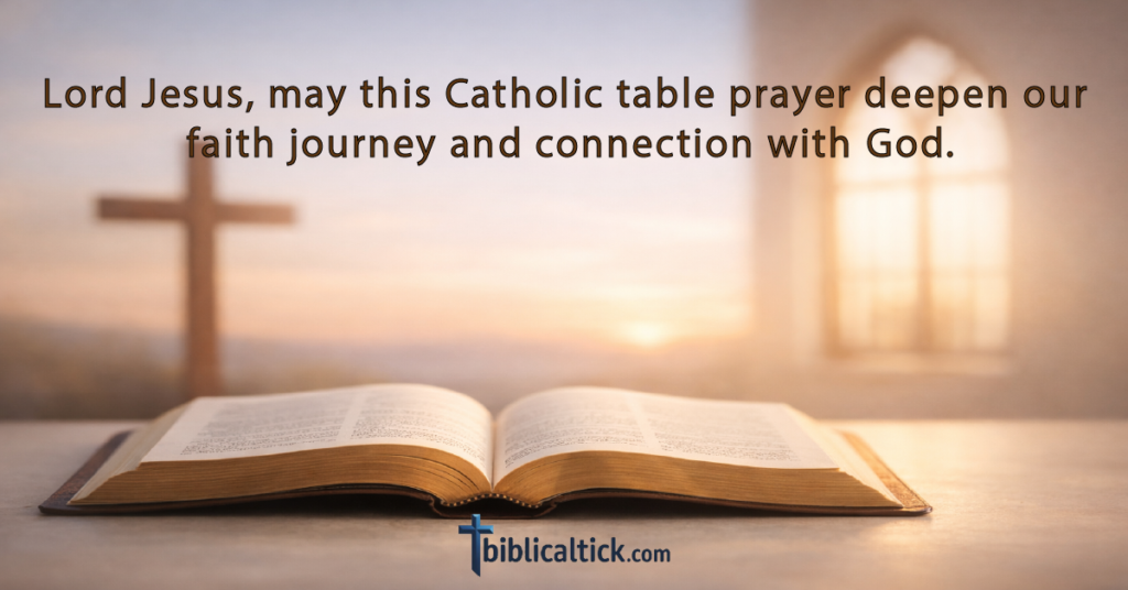 Prayer:
Lord Jesus, may this Catholic table prayer deepen our faith journey and connection with God.