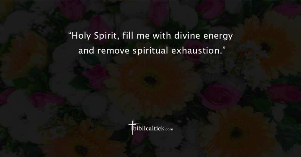 Prayer for Energizing the Spirit
“Holy Spirit, fill me with divine energy and remove spiritual exhaustion.”