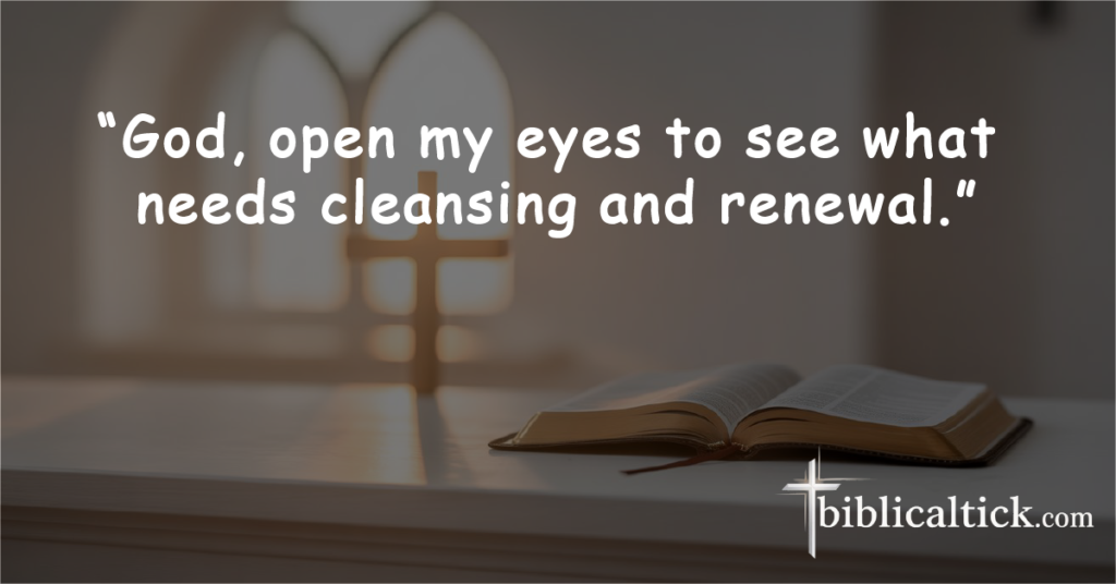 Prayer for Clarity of Spirit

“God, open my eyes to see what needs cleansing and renewal.”