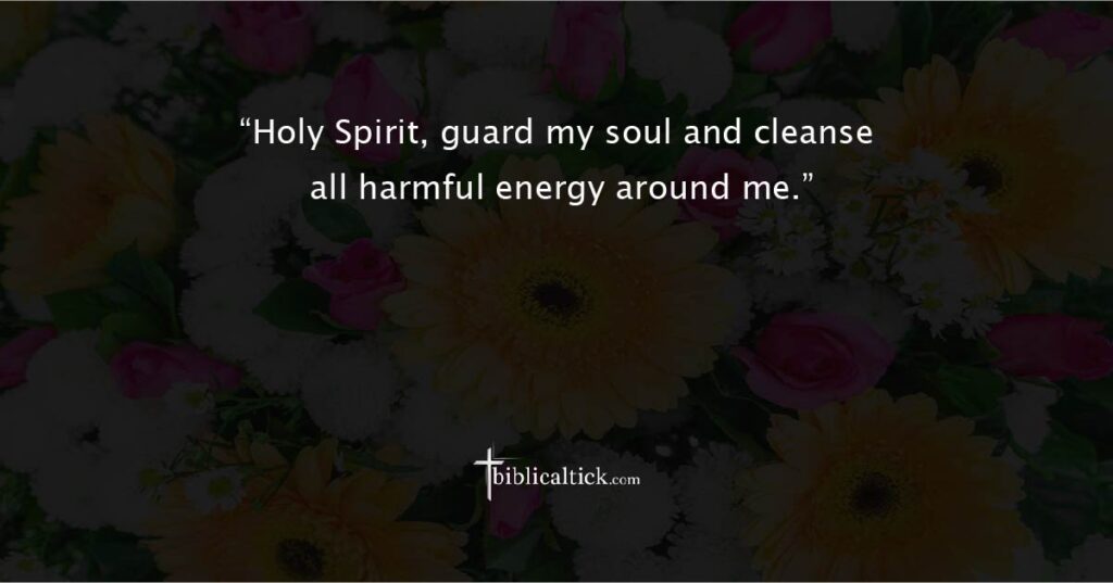 Prayer for Spiritual Security
“Holy Spirit, guard my soul and cleanse all harmful energy around me.”
