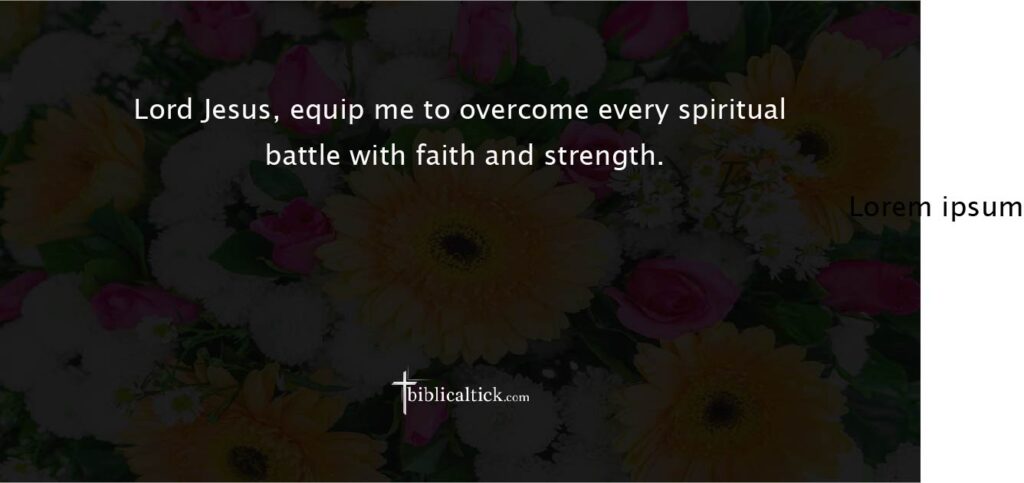 Prayer for Spiritual Warfare Victory
Prayer: Lord Jesus, equip me to overcome every spiritual battle with faith and strength.
