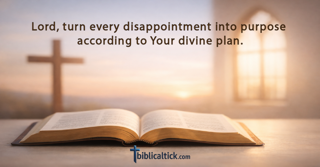 Prayer:
Lord, turn every disappointment into purpose according to Your divine plan.