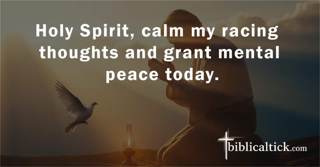 Prayer:
Holy Spirit, calm my racing thoughts and grant mental peace today.
