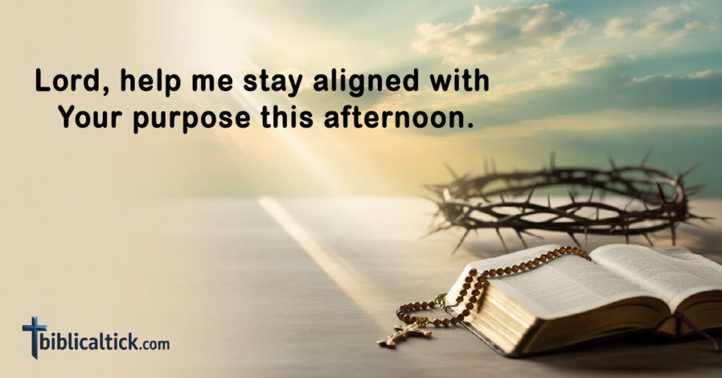 Prayers For Afternoon
Prayer: Lord, help me stay aligned with Your purpose this afternoon.
