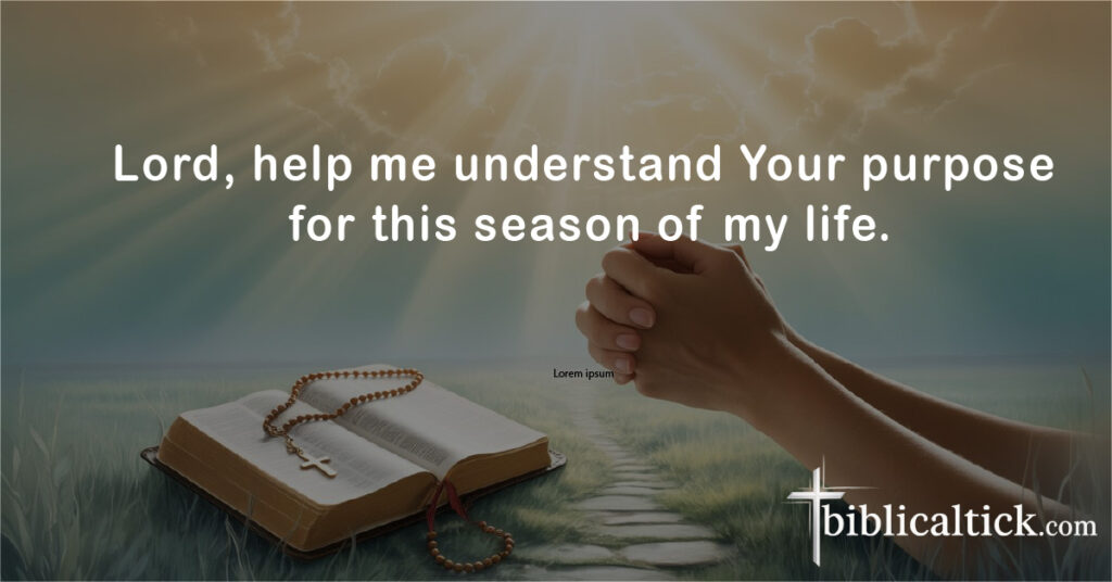 Prayers For Catholic Retreats
10. Lord, help me understand Your purpose for this season of my life.