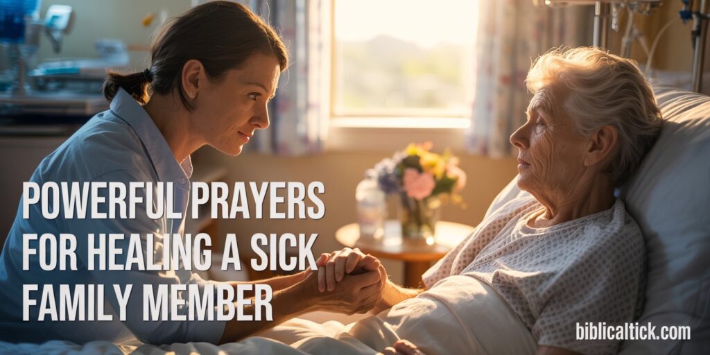 Prayers For Healing A Sick Family Member
a woman is praying for her mother