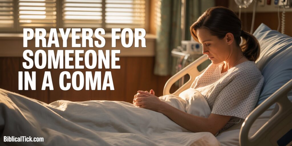Prayers For Someone In A Coma
a woman is lying in bed in hospital