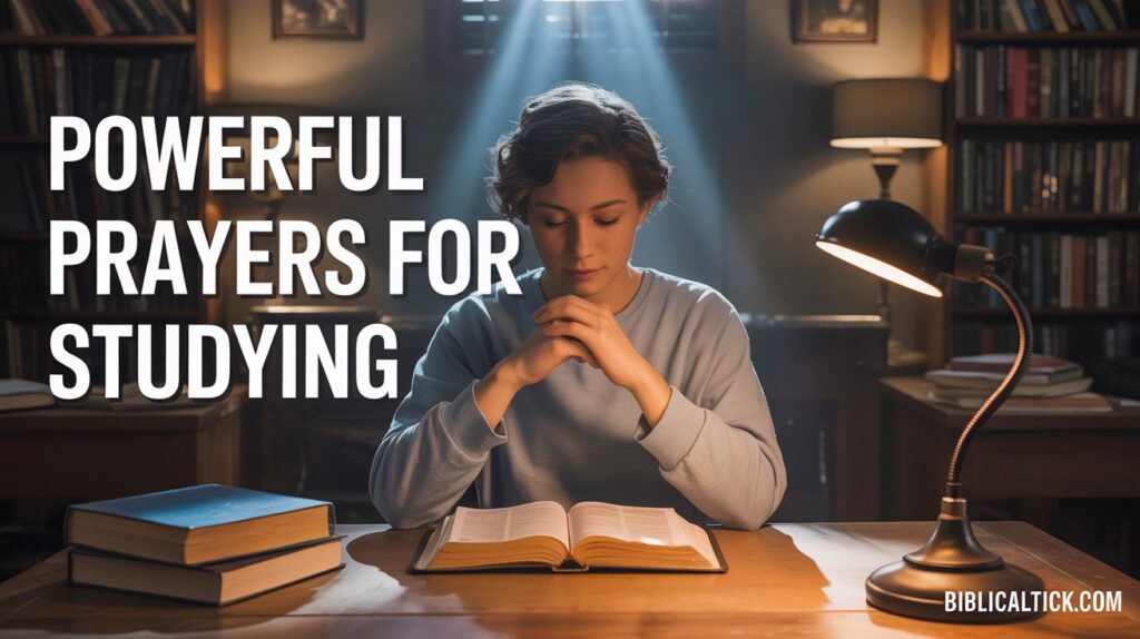 Prayers For Studying
a girl sitting on table with books and lamp and praying
