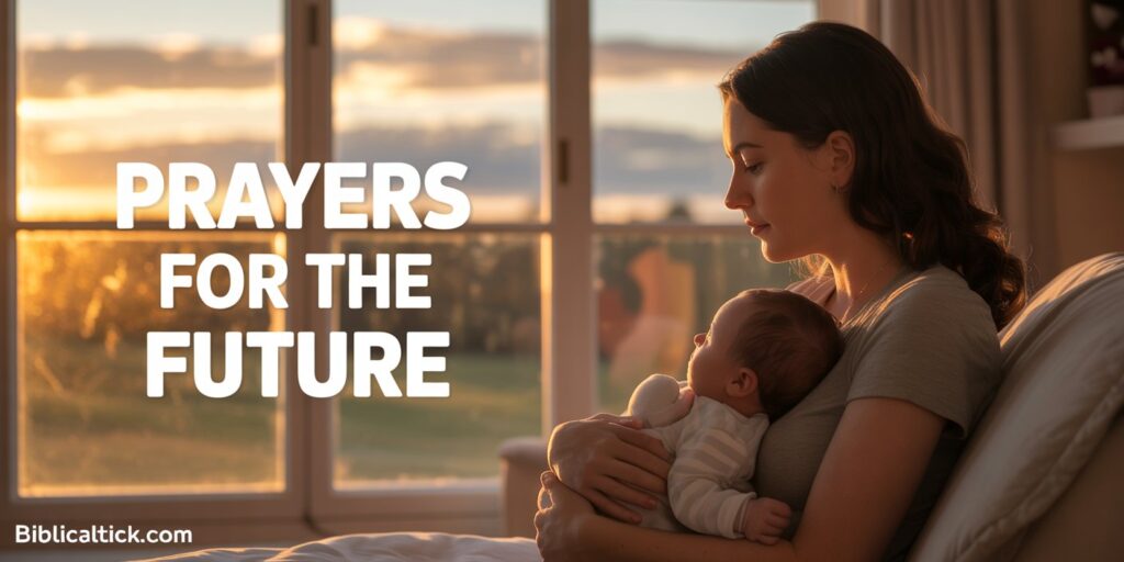 Prayers For The Future
a mother is holding her baby and praying for her future