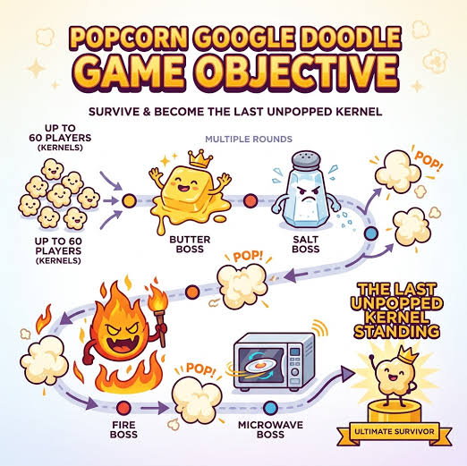 imaage showing the Popcorn Google Doodle interface