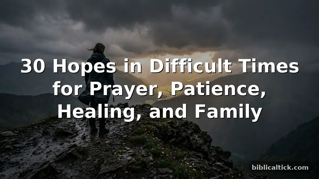 30 Hopes in Difficult Times for Prayer, Patience, Healing, and Family